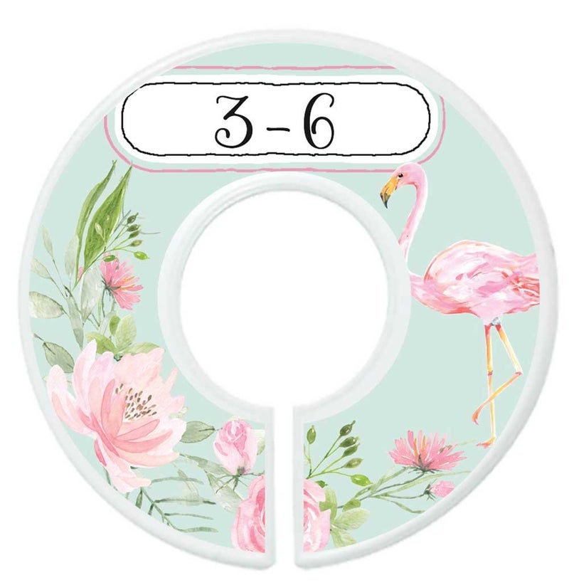 Mumsy Goose Nursery Closet Dividers Baby Girl Clothes Dividers Floral Flamingoes - Image 4